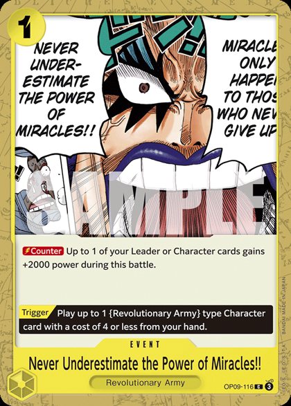 Never Underestimate the Power of Miracles!! (OP09-116)