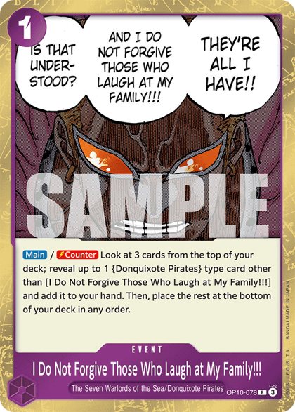 I Do Not Forgive Those Who Laugh at My Family!!! (OP10-078)