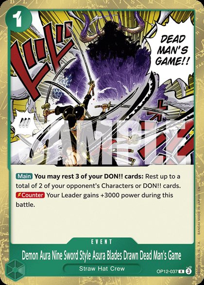 Demon Aura Nine Sword Style Asura Blades Drawn Dead Man's Game (OP12-037)