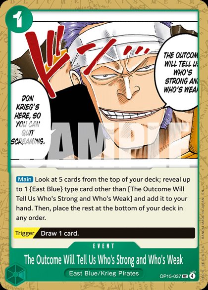 The Outcome Will Tell Us Who's Strong and Who's Weak (OP15-037)