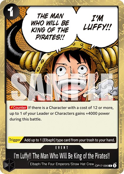 I'm Luffy!! The Man Who Will Be King of the Pirates!! (OP17-096)