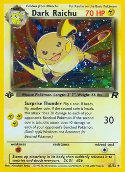 Dark Raichu (Team Rocket 83)