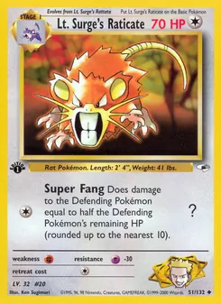 Lt. Surge's Raticate (Gym Heroes 51)