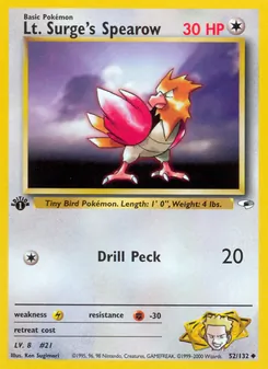 Lt. Surge's Spearow (Gym Heroes 52)