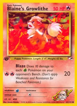 Blaine's Growlithe (Gym Heroes 62)