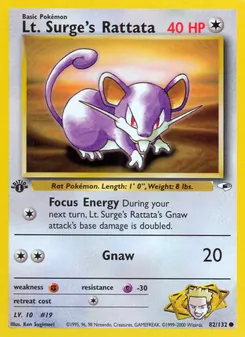 Lt. Surge's Rattata (Gym Heroes 82)