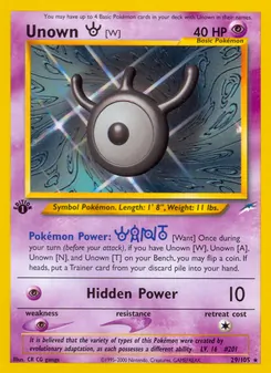 Unown [W] (Neo Destiny 29)
