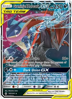 Greninja & Zoroark-GX (Unbroken Bonds 107)