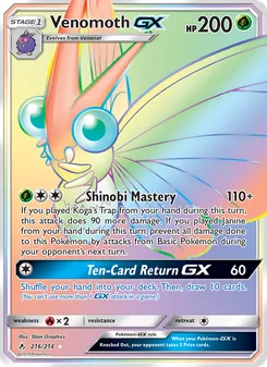 Venomoth-GX (Unbroken Bonds 216)