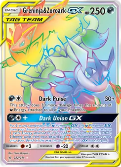 Greninja & Zoroark-GX (Unbroken Bonds 222)