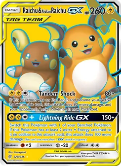 Raichu & Alolan Raichu-GX (Unified Minds 220)