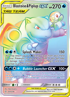 Blastoise & Piplup-GX (Cosmic Eclipse 253)