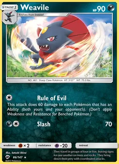 Weavile (Burning Shadows 86)