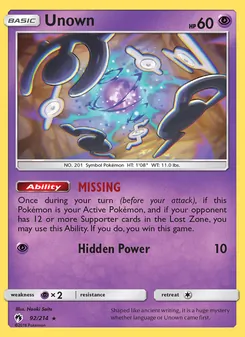 Unown (Lost Thunder 92)