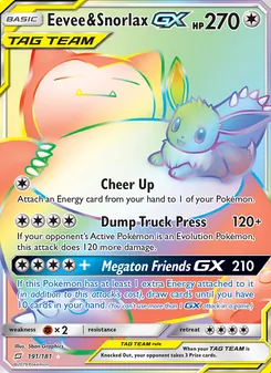 Eevee & Snorlax-GX (Team Up 191)