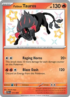 Paldean Tauros (Paldean Fates 111)