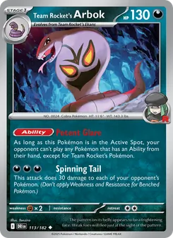 Team Rocket's Arbok (Destined Rivals 113)