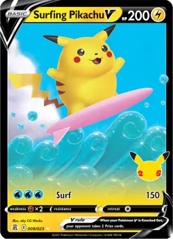 Surfing Pikachu V (Celebrations 8)