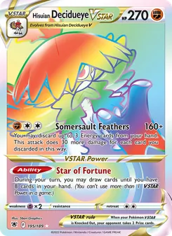 Hisuian Decidueye VSTAR (Astral Radiance 195)