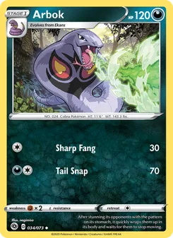 Arbok (Champion's Path 34)